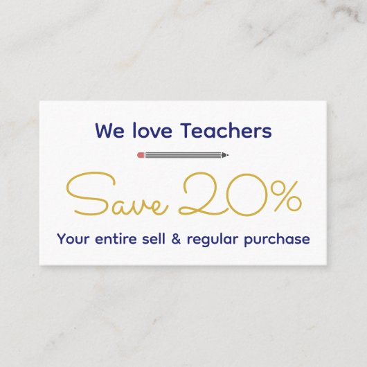 パーソナライズされた先生 – ギフカスタマイズト 割引カード (正面)