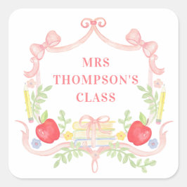 パーソナライズされた先生 |クラスルームのcrest スクエアシール