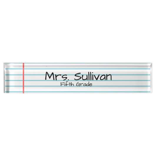 パーソナライズされた先生 デスクネームプレート (正面)