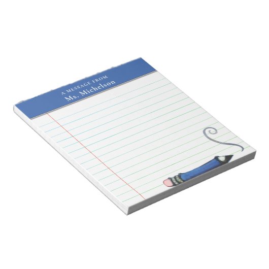 パーソナライズされた先生 ノートパッド (アングル)