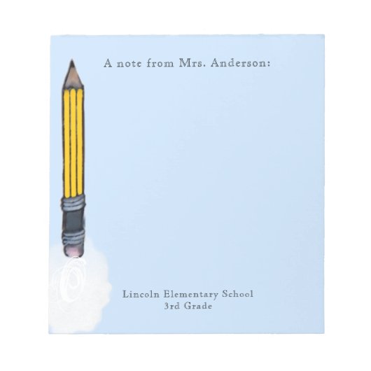 パーソナライズされた先生 ノートパッド (正面)