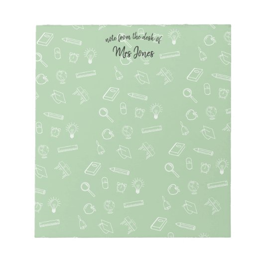 パーソナライズされた先生 ノートパッド (正面)