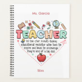 パーソナライズされた先生 プランナー手帳 (正面)