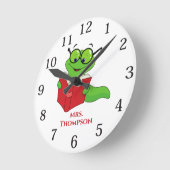 パーソナライズされた先生 ラウンド壁時計 (傾斜)