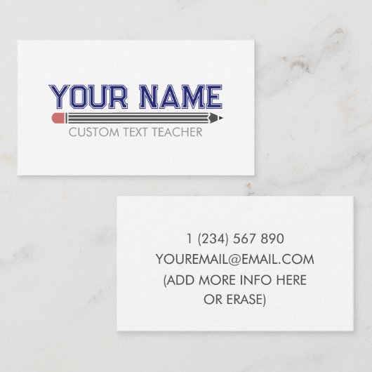 パーソナライズされた先生 名刺 (正面/裏面)