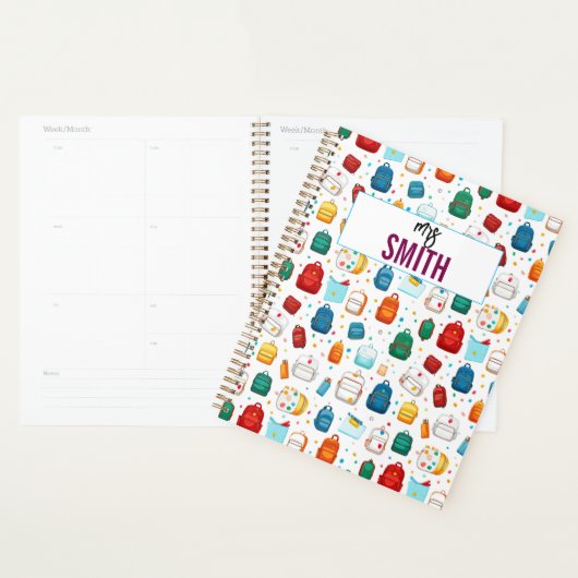 パーソナライズされた先生-名前をカスタムする新学期 プランナー手帳 (ディスプレー)