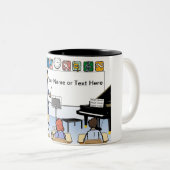 パーソナライズされた先生,音楽 – 女性マンガ ツートーンマグカップ (正面右)