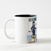 パーソナライズされた先生,音楽 – 女性マンガ ツートーンマグカップ (左)