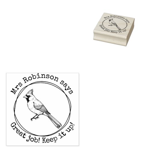パーソナライズされた先生（鳥）ショウジョウコウカンチョウ素晴らし教室 ラバースタンプ (押印)