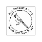 パーソナライズされた先生（鳥）ショウジョウコウカンチョウ素晴らし教室 ラバースタンプ (インプリント)