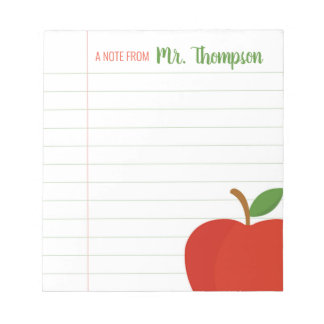 パーソナライズされた先生Red Apple Notepad ノートパッド