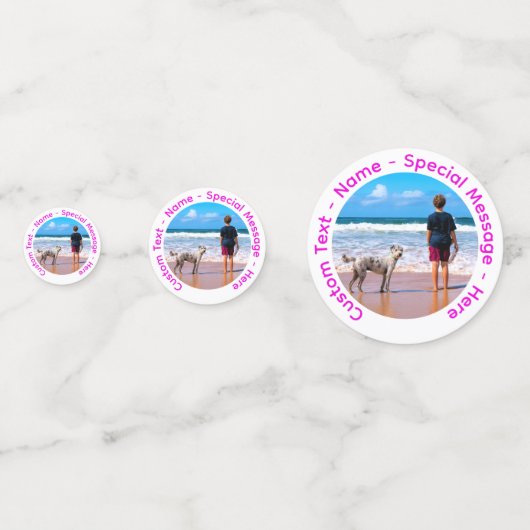 パーソナライズされた写真とカスタム文字紙吹雪 コンフェッティ (正面)