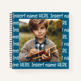 パーソナライズされた写真とタイトル すべての機会に最適なオーシャンブルー ノートブック