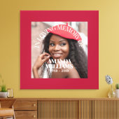 パーソナライズされた写真とテキストの追悼 赤 キャンバスプリント (インサイチュ (リビング))