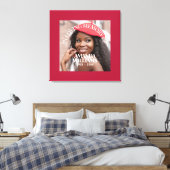パーソナライズされた写真とテキストの追悼 赤 キャンバスプリント (インサイチュ (寝室))
