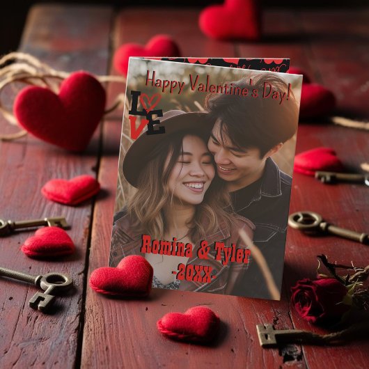 パーソナライズされた写真とメカスタムッセージを愛する カード