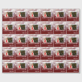 パーソナライズされた写真と名前の折り返し紙 ラッピングペーパー (フラット)