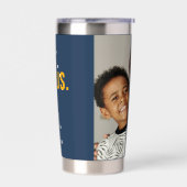 パーソナライズされた写真と文字最高のパパEver 保温保冷タンブラー (左面)