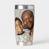 パーソナライズされた写真と文字最高のパパEver 保温保冷タンブラー (背面)