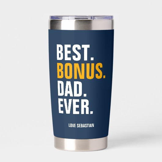 パーソナライズされた写真と文字最高のパパEver 保温保冷タンブラー (正面)