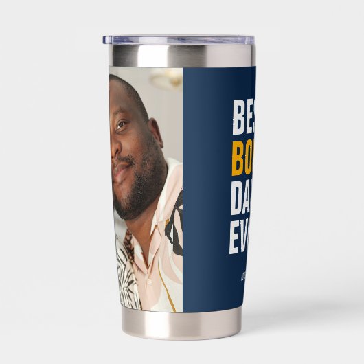 パーソナライズされた写真と文字最高のパパEver 保温保冷タンブラー (右面)