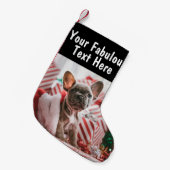 パーソナライズされた写真と文字 スモールクリスマスストッキング (正面 (吊り時))