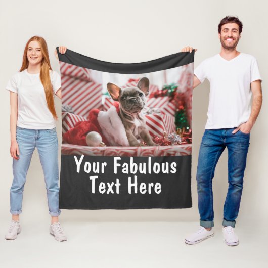 パーソナライズされた写真と文字 フリースブランケット (インサイチュ)