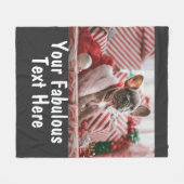 パーソナライズされた写真と文字 フリースブランケット (正面(横))