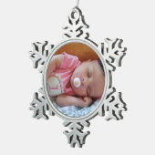 パーソナライズされた写真のクリスマスオーナメント　メモリアル スノーフレークピューターオーナメント (右)