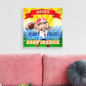 パーソナライズされた写真のフットボール　赤いクォーターバック キャンバスプリント (インサイチュ (リビング))