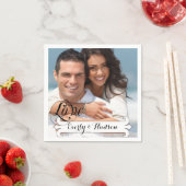 パーソナライズされた写真の結婚特別な機会 スタンダードカクテルナプキン (インサイチュ)