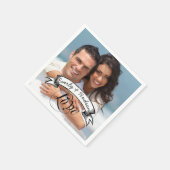 パーソナライズされた写真の結婚特別な機会 スタンダードカクテルナプキン (角)