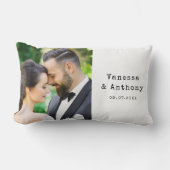 パーソナライズされた写真の結婚記念日 ランバークッション (正面)