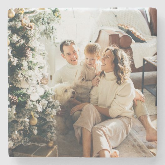 パーソナライズされた写真の追加お気に入りの ストーンコースター (正面)