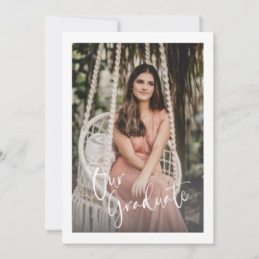 パーソナライズされた写真エレガント卒業シック 案内状 (正面)