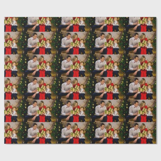 パーソナライズされた写真カスタム ラッピングペーパー (フラット)