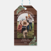 パーソナライズされた写真クリスマスウッドギフトラベル ギフトタグ (正面)
