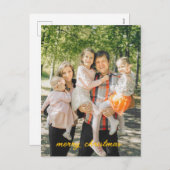 パーソナライズされた写真クリスマスカーカスタムド シーズンポストカード (正面/裏面)