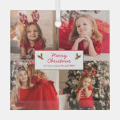 パーソナライズされた写真コラージュ写真クリスマス ガラスオーナメント (正面)