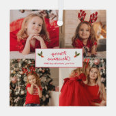 パーソナライズされた写真コラージュ写真クリスマス ガラスオーナメント (裏面)