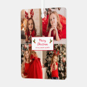 パーソナライズされた写真コラージュ写真クリスマス メタルオーナメント (正面左)