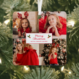パーソナライズされた写真コラージュ写真クリスマス メタルオーナメント