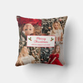 パーソナライズされた写真コラージュ8写真クリスマス クッション (裏面)