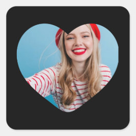 パーソナライズされた写真シールハート スクエアシール