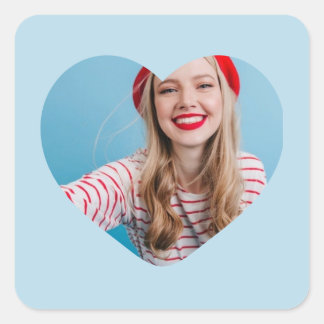 パーソナライズされた写真シールハート スクエアシール