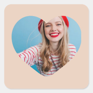パーソナライズされた写真シールハート スクエアシール