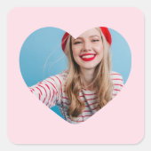 パーソナライズされた写真シールハート スクエアシール (正面)