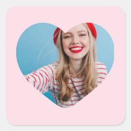 パーソナライズされた写真シールハート スクエアシール