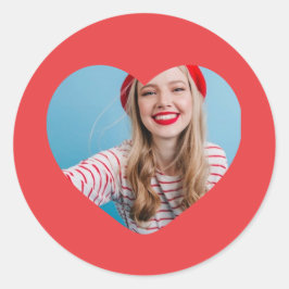 パーソナライズされた写真シールハート ラウンドシール