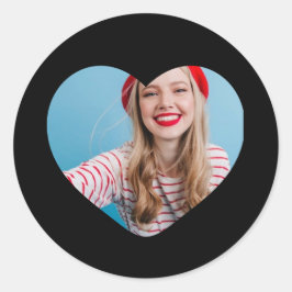 パーソナライズされた写真シールハート ラウンドシール